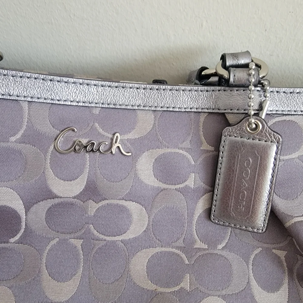 Coach Gray Signature Tote Bag